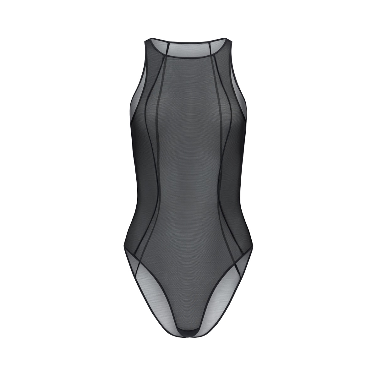 Ribbed hourglass mesh bodysuit — Joshua Atelier